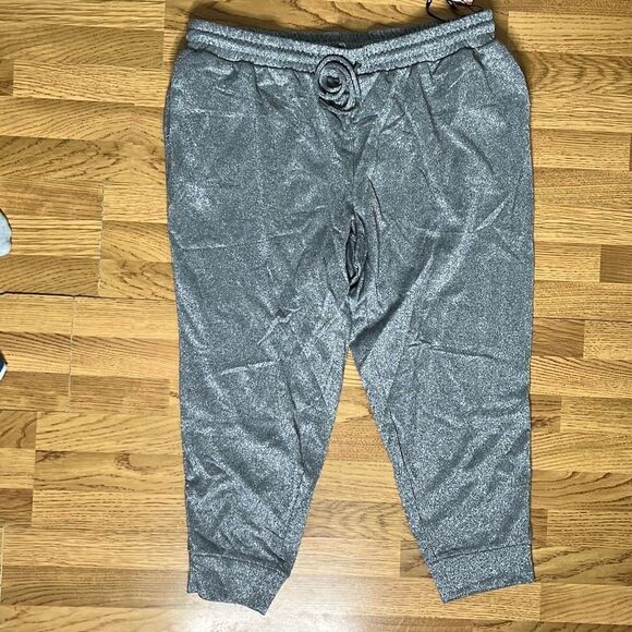 Anne Klein Womens Jogger Pants Elastic Waist Mid Rise Silver Size 3X NWT - Picture 1 of 14